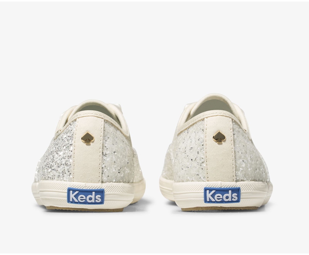 Πανινα Παπουτσια Γυναικεια - Keds Kate Spade New York Champion Glitter - Λευκα - PTARJ4759